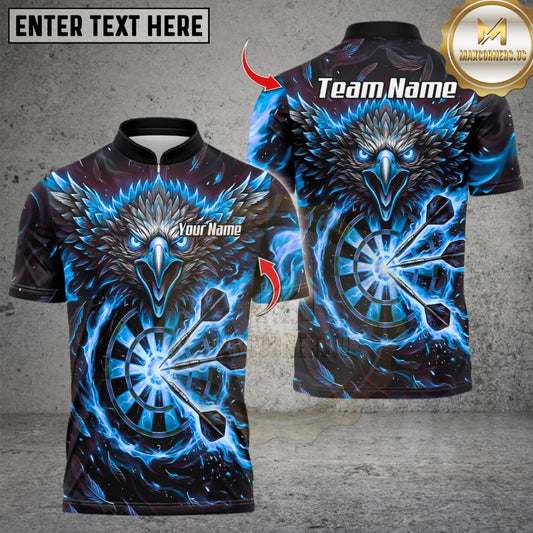 Maxcorners Darts Fire Eagle Multicolor Customized Name, Team Name 3D Shirt