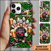Maxcorners Bowling Funny Pins Beer Party Multicolor Personalized Name 3D Phone Case