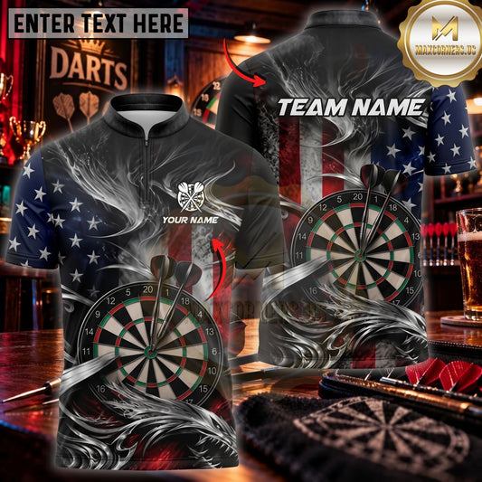 Maxcorners Darts & Classic Dartboard Skull Graphic Customized Name, Team Name 3D Shirts