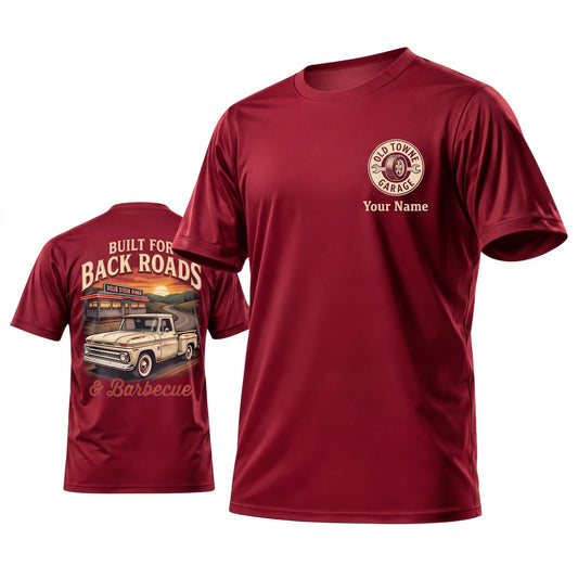 (8 Colors) Maxcorners Personalized Car Classic Muscle Car 3D T-Shirt - Black Vintage Road Trips Classic Car Back Print