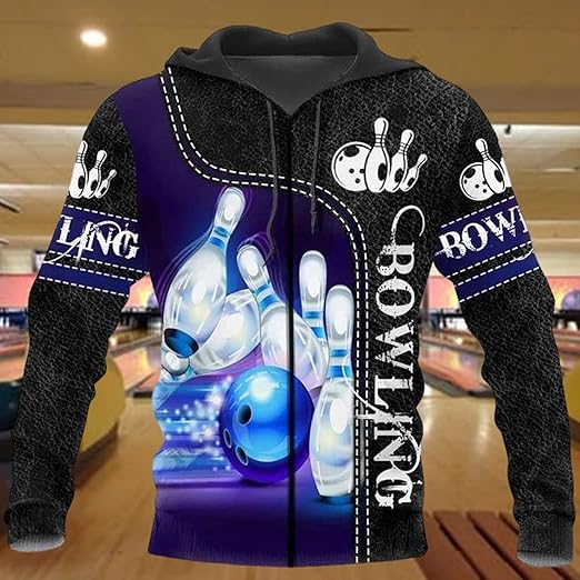 Maxcorners Bowling Black 3D Custom Name Shirt