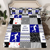 Maxcorners Eat Sleep Bowling Pattern Classic 3D Bedding Set