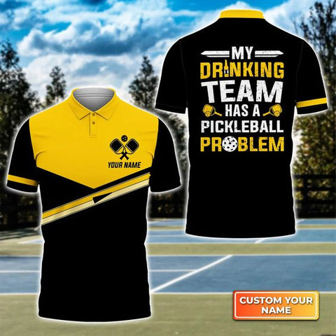 MaxCorners Personalized Name Pickleball 3D Polo Shirt for My Drinking Team