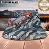 Maxcorners Fishing American Flag Blue Camo Lace-Up Personalized 3D Bucket Hat (13 Fish Species)