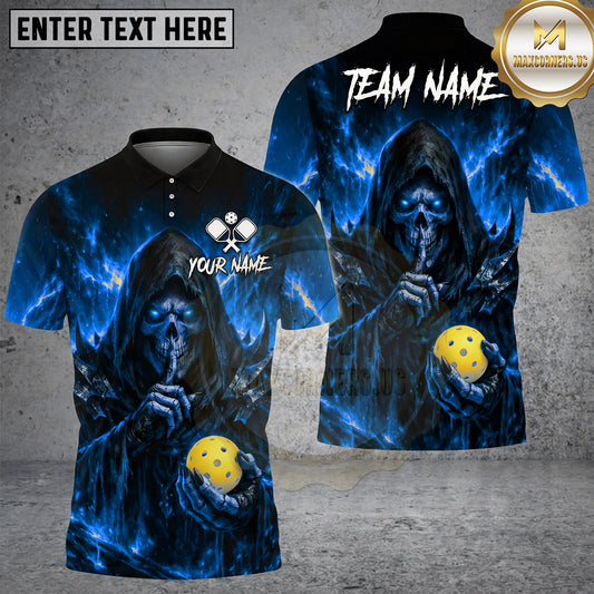 Maxcorners Pickleball Polo Flaming Phoenix Fantasy Multiple Options Personalized Name, Team Name 3D Shirt