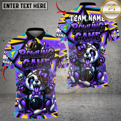 Maxcorners Halloween Panda Bowling Design Multicolor Customized Name, Team Name 3D Shirts
