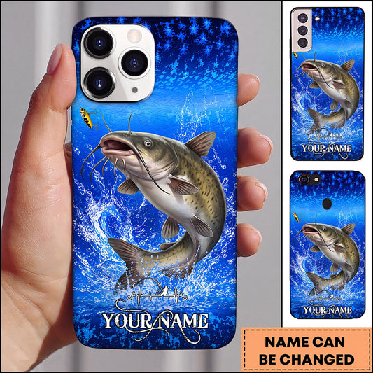 Maxcorners Deep Blue Water Splash Personalized Name Phone Case (13 Fish Species)