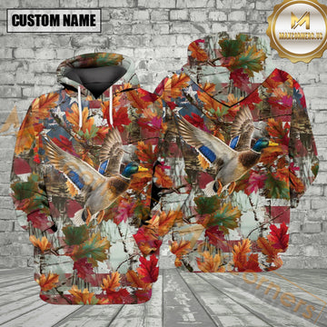 Maxcorners Duck Hunting Autumn Forest All Over Print Shirt Best Gift For Hunter