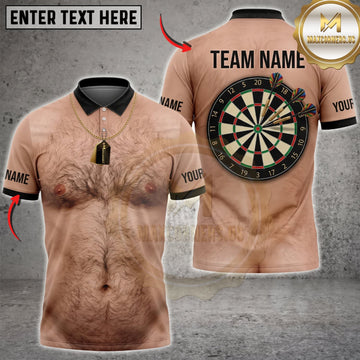 Maxcorners Darts Hairy Chest Body Dartboard Personalized Name 3D Unisex Shirt