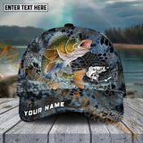 Maxcorners Walleye FishingBlue Kryptek Camo Pattern Sport Pattern Personalized Name 3D Cap MT173
