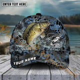 Maxcorners Crappie FishingBlue Kryptek Camo Pattern Sport Pattern Personalized Name 3D Cap MT173