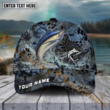 Maxcorners Marlin FishingBlue Kryptek Camo Pattern Sport Pattern Personalized Name 3D Cap MT173