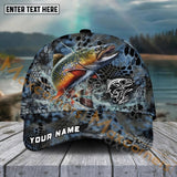 Maxcorners Trout FishingBlue Kryptek Camo Pattern Sport Pattern Personalized Name 3D Cap MT173