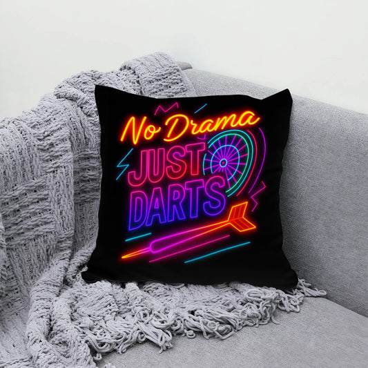 Maxcorners Darts No Drama Just Darts Neon Quote Multicolor Customized Name 3D Pillow