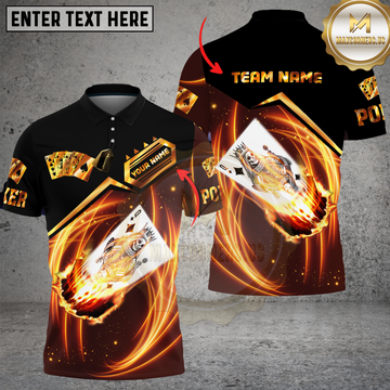 Maxcorners Queen Card Poker Fire Personalized Name, Team Name Unisex Shirt LM1009