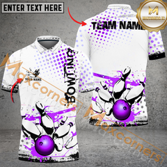 Maxcorners Back To The Time Ball And Pins Bowling Jersey Multicolor Option Customized Name, Team Name 3D Polo Shirt