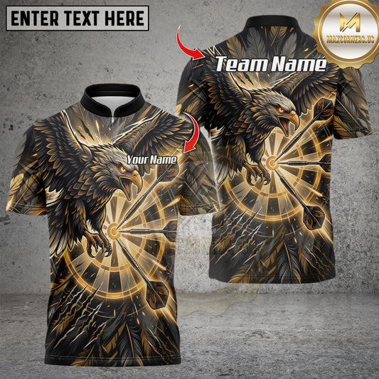 Maxcorners Darts Fire Thunder Lightning Eagle Multicolor Customized Name, Team Name 3D Shirt