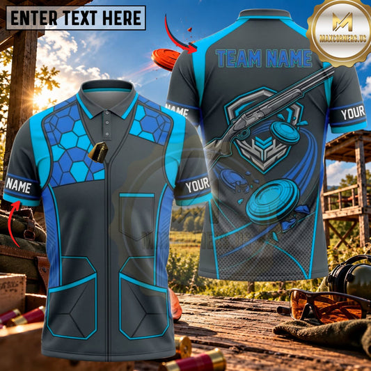 Maxcorners Clay Shooting Hexagon Shotgun Target Vest Multicolor Customized Name Team Name 3D Shirts (4 Colors)