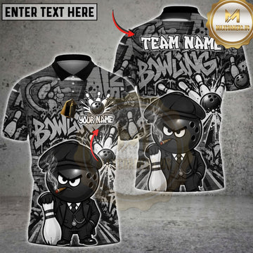 Maxcorners Bowling Ball & Dynamic Style Strike Graphic Customized Name, Team Name 3D Shirts