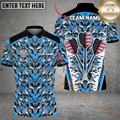 Maxcorners Darts American Flag Arrow Camo Multicolor Options Personalized Name, Team Name 3D Shirt