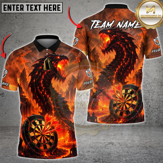 Maxcorners Dragon Dart Shirt Lava Serpent Monster Multiple Options Personalized Name, Team Name 3D Shirt