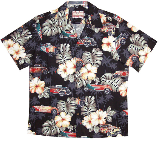 Maxcorners Hawaiian Hot Rods Men's Hawaiian Shirt
