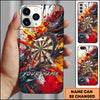 Maxcorners Darts Red Orange Explosion Dartboard Personalized Name Phone Case