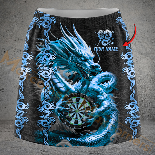 Maxcorners Darts Golden Dragon Smoke Personalized 3D Skirts With Shorts
