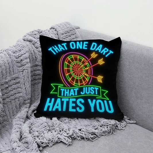 Maxcorners Darts That One Dart Funny Neon Quote Multicolor Customized Name 3D Pillow