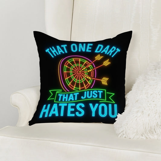 Maxcorners Darts That One Dart Funny Neon Quote Multicolor Customized Name 3D Pillow
