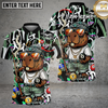 Maxcorners Capybara Billiards Shirt Funny Gangster Graffiti Style Multi Options Personalized Name, Team Name Unisex 3D Shirt (4 Colors)