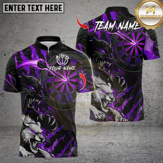Maxcorners Darts Fierce Wolf Attack Multicolor Customized Name, Team Name 3D Shirts