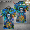 Maxcorners Neon Skull Darts Multicolor Customized Name, Team Name 3D Shirt