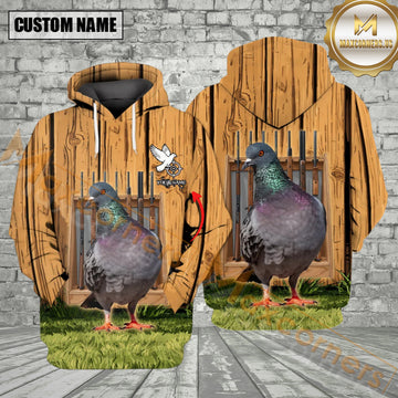 Maxcorners Pigeon Bird & Hunter Art All Over Print Shirt Best Gift For Hunter