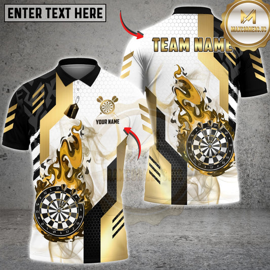 Maxcorners Darts Flame Dartboard Multicolor Customized Name, Team Name 3D Shirts