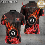 Maxcorners Billiards 8 Ball Double Fire Multicolor Customized Name, Team Name 3D Shirt
