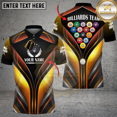 Maxcorners Billiards Neon Power Lines Multicolor Customized Name, Team Name 3D Shirt