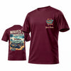 (7 Colors) Maxcorners Personalized Car Classic Muscle Car 3D T-Shirt - Burgundy Waves and Wheels Coastal Classic Car