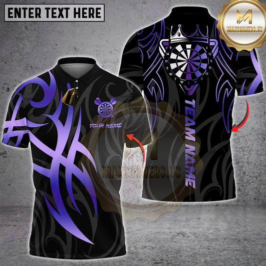 Maxcorners Darts Sport Tribal Crown Target Multicolor Customized Name, Team Name 3D Shirts