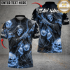 Maxcorners Grim Reaper Golf Polo Personalized Name, Team Name 3D Shirt (4 Colors)