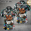 Maxcorners Capybara Billiards Shirt Funny Gangster Graffiti Style Multi Options Personalized Name, Team Name Unisex 3D Shirt (4 Colors)