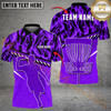 Maxcorners Disc Golf Fire Flame Player Silhouette Personalized Name, Team Name 3D Shirt (4 Colors)