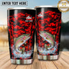 Maxcorners Fishing Tumbler Red Black Camouflage Splash Design Personalized Name Tumbler (13 Species)