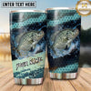 Maxcorners Fishing Tumbler Teal Honeycomb Wave Design Personalized Name Tumbler (13 Species)