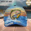 Maxcorners Fishing Sunset Ocean Wave Beer Bottle Personalized Name 3D Cap (12 Fish Species)