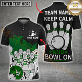 Maxcorners Bowling Keep Calm and Bowl On Multicolor Customized Name, Team Name 3D Shirts