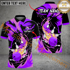 Maxcorners Ball And Pins Fire Phoenix Bowling Jersey Multicolor Options Personalized Name, Team Name 3D Shirt