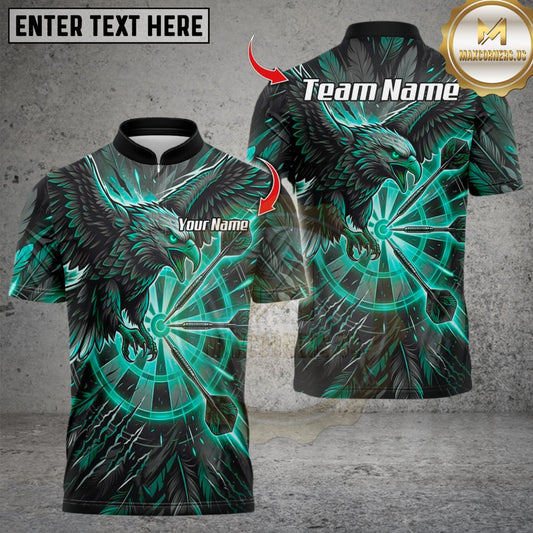 Maxcorners Darts Fire Thunder Lightning Eagle Multicolor Customized Name, Team Name 3D Shirt
