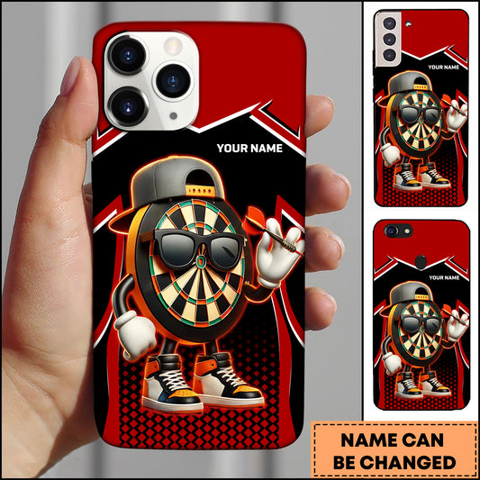 Maxcorners Cool Street Dartboard Character Urban Style Personalized Name 3D Phone Case