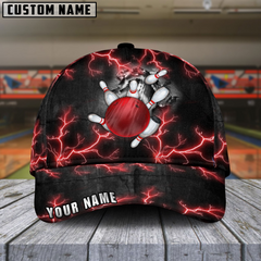 Maxcorners Bowling The Power Of the god Multicolor Personalized Name 3D Cap